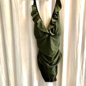 Ellen Tracey Olive bathing suit sz 10